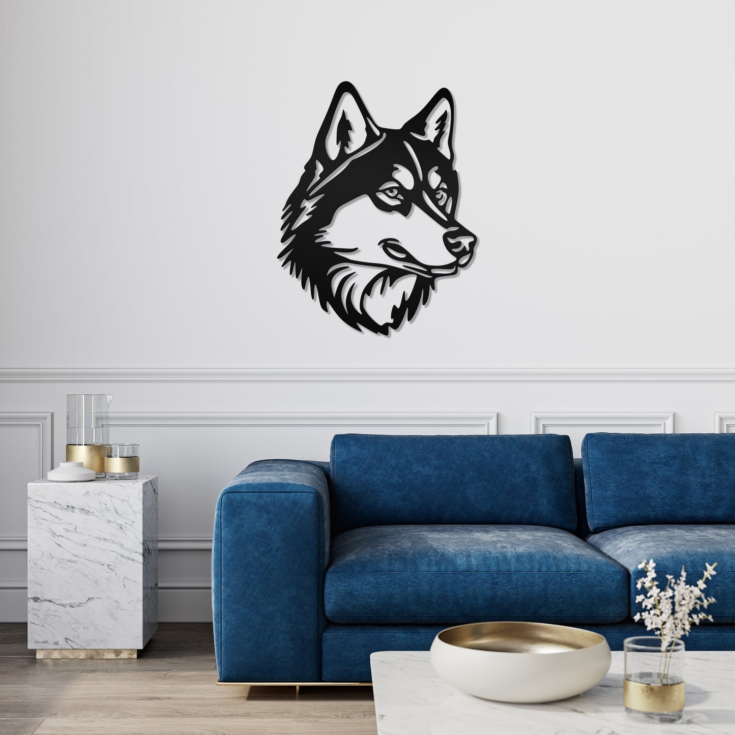 Siberian Laika metal silhouette