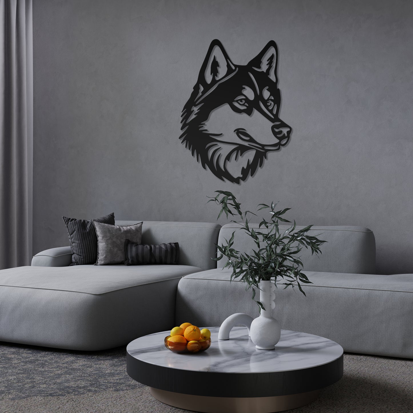 Siberian Laika metal silhouette