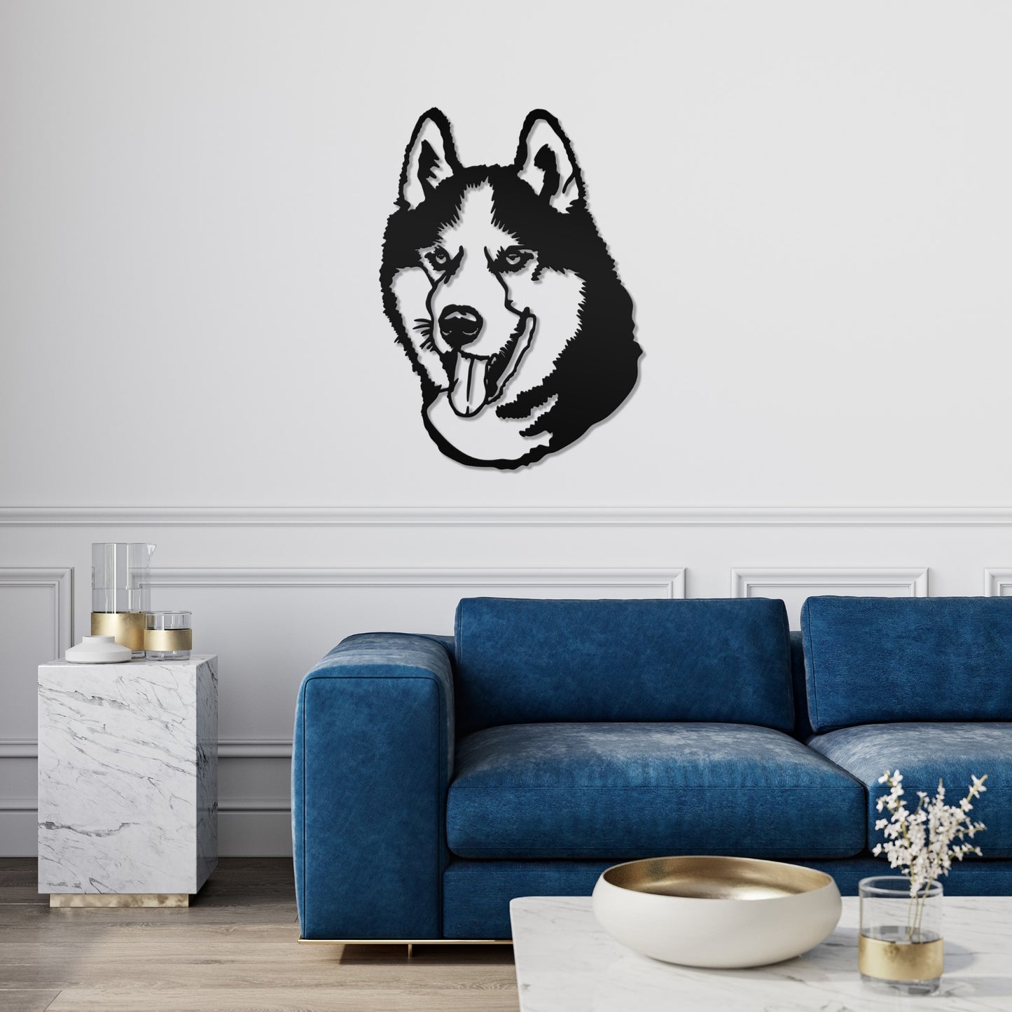 Siberian Husky metal silhouette