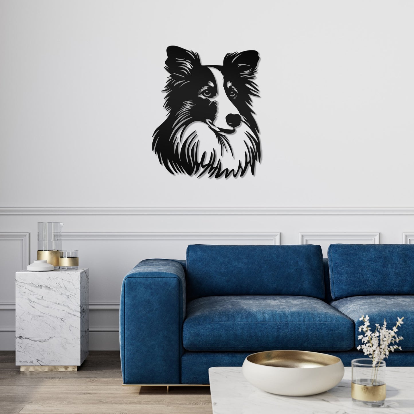 Shetland Sheepdog metal silhouette