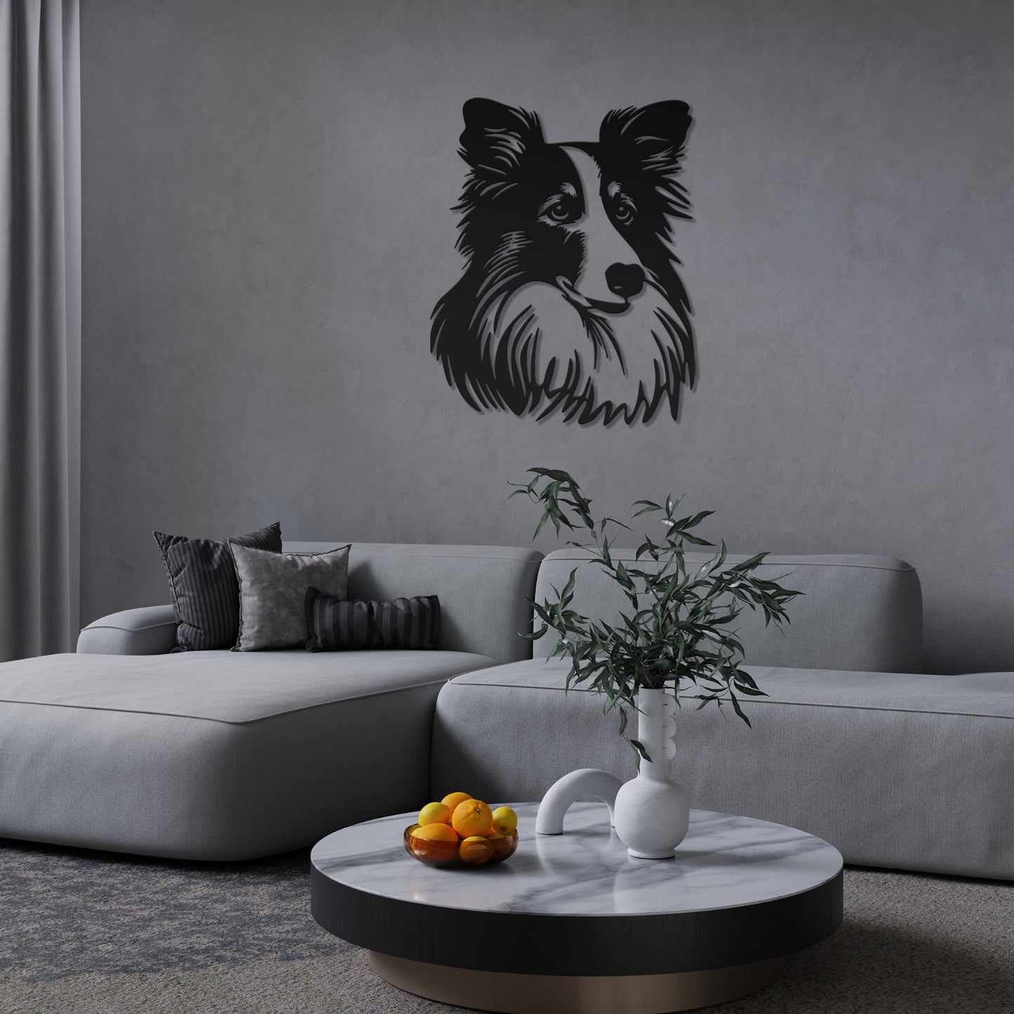 Shetland Sheepdog metal silhouette