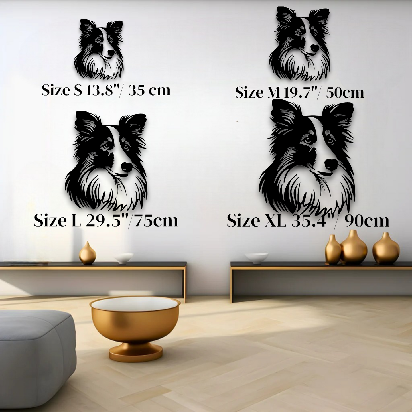 Shetland Sheepdog metal silhouette