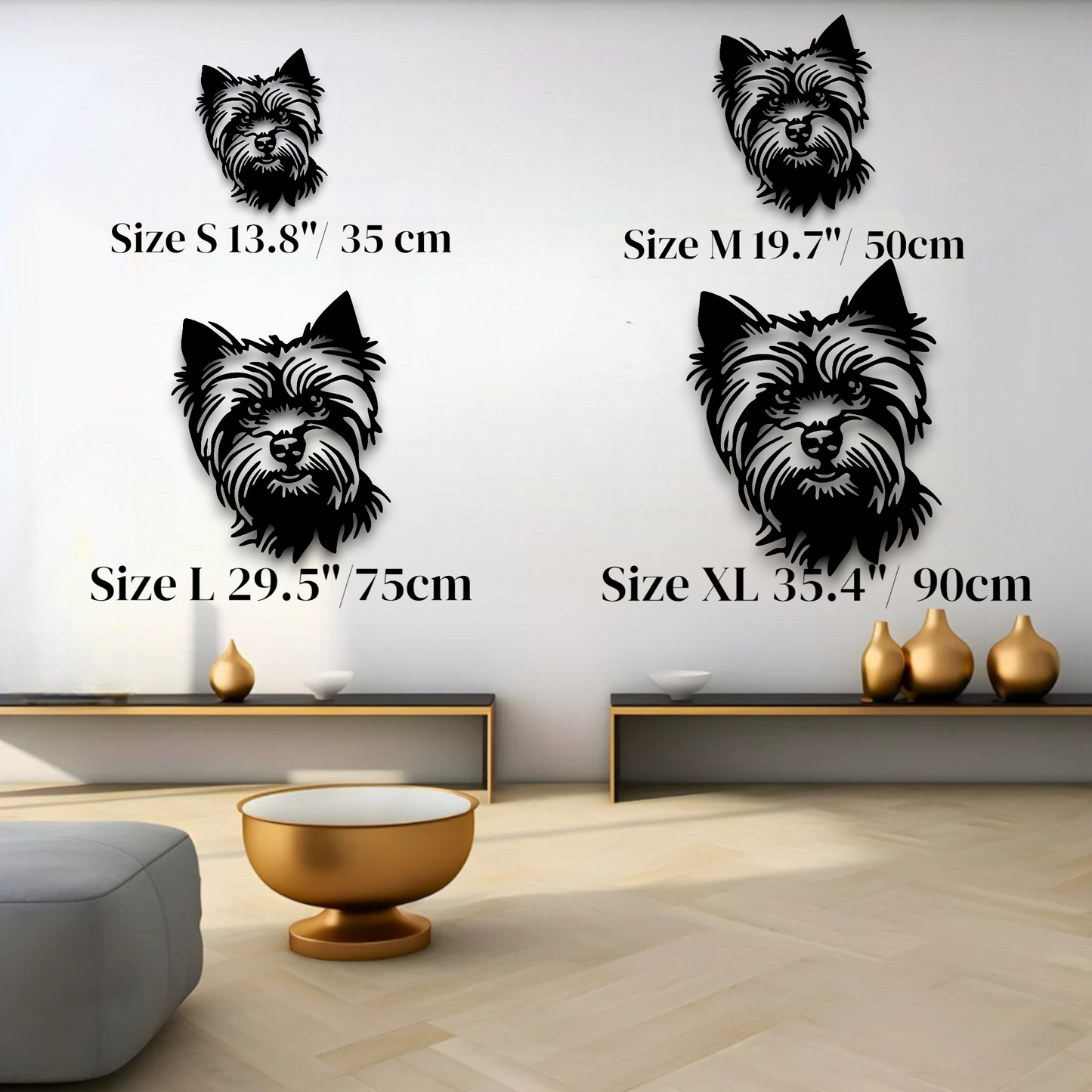 Yorkshire Terrier metal silhouette