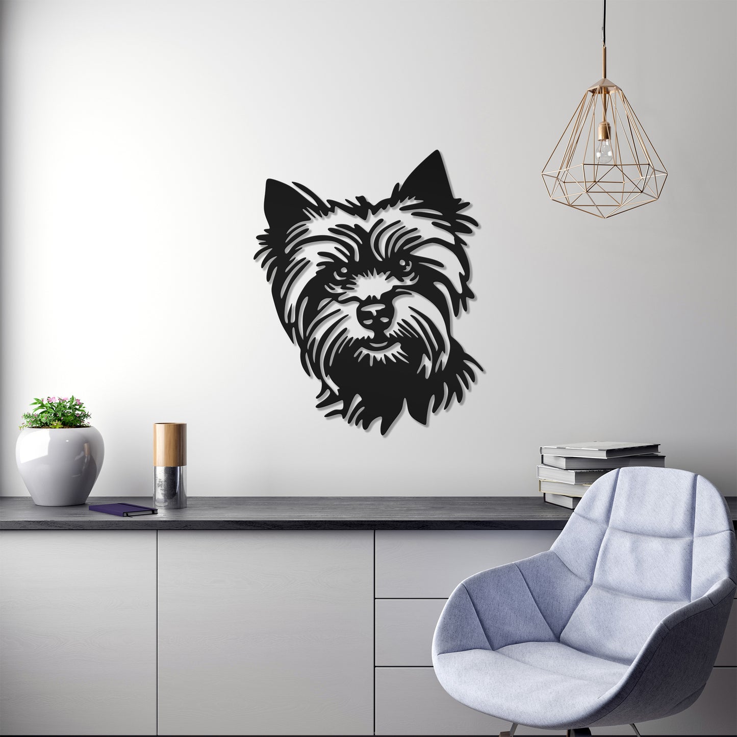 Yorkshire Terrier metal silhouette