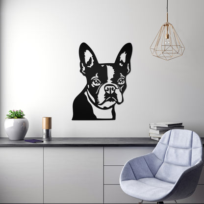 Boston Terrier metal silhouette