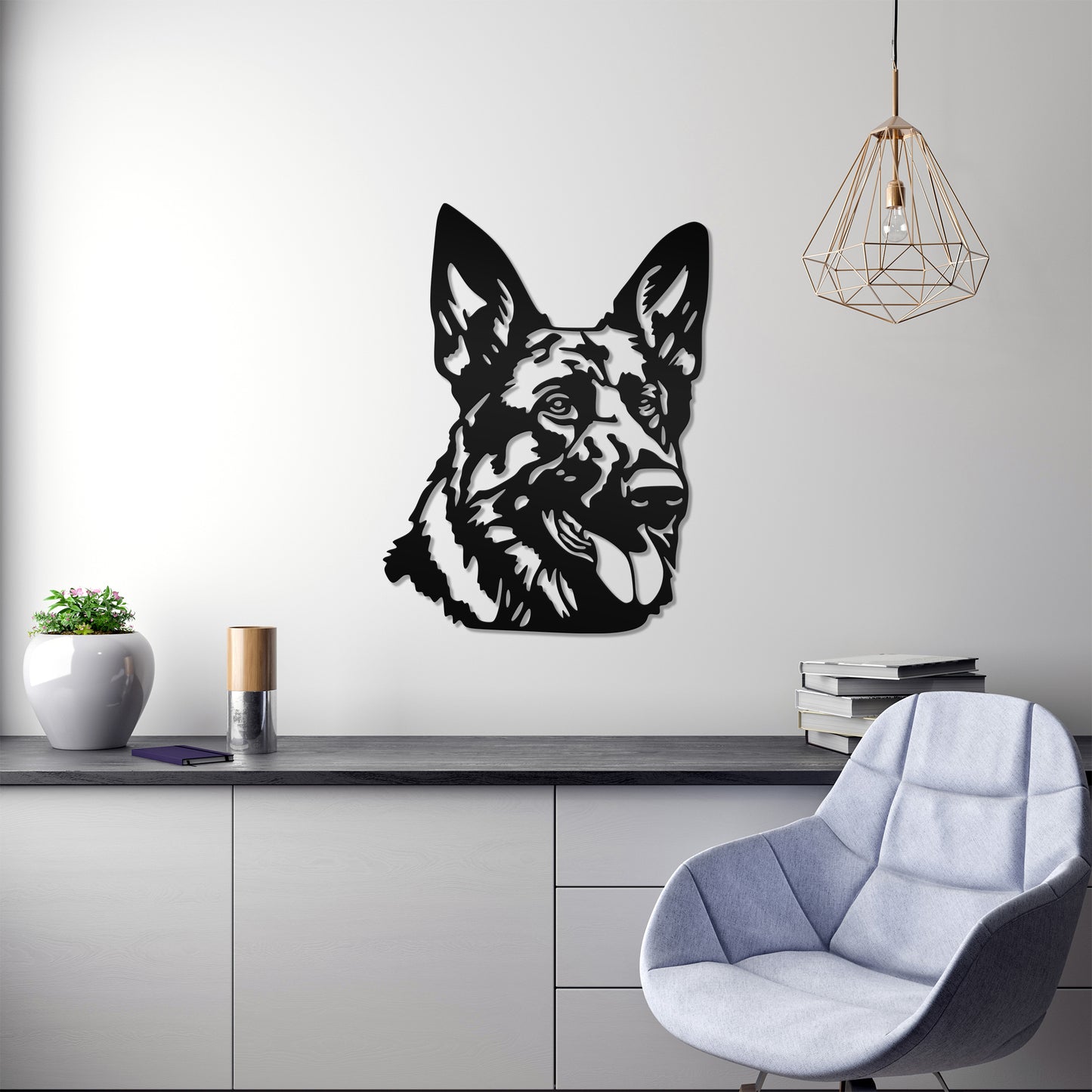 German Shepherd metal silhouette