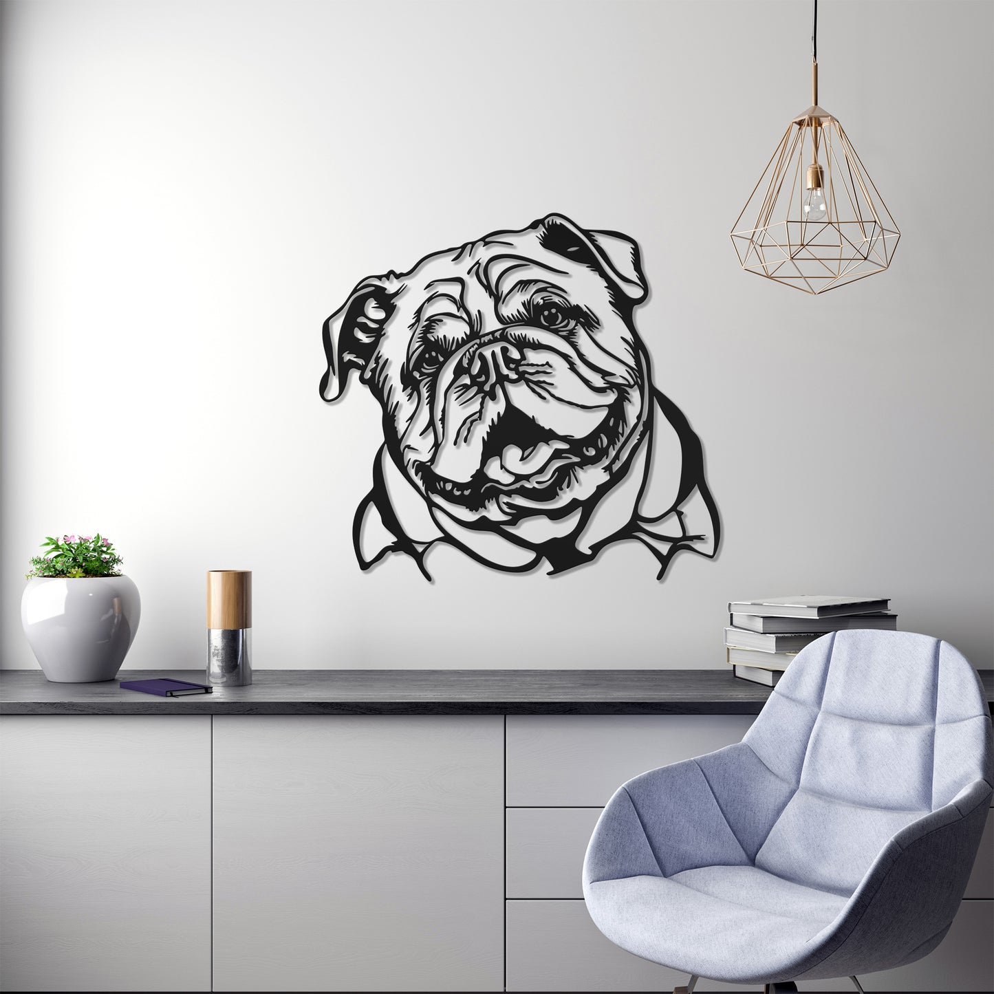 Bulldog metal silhouette