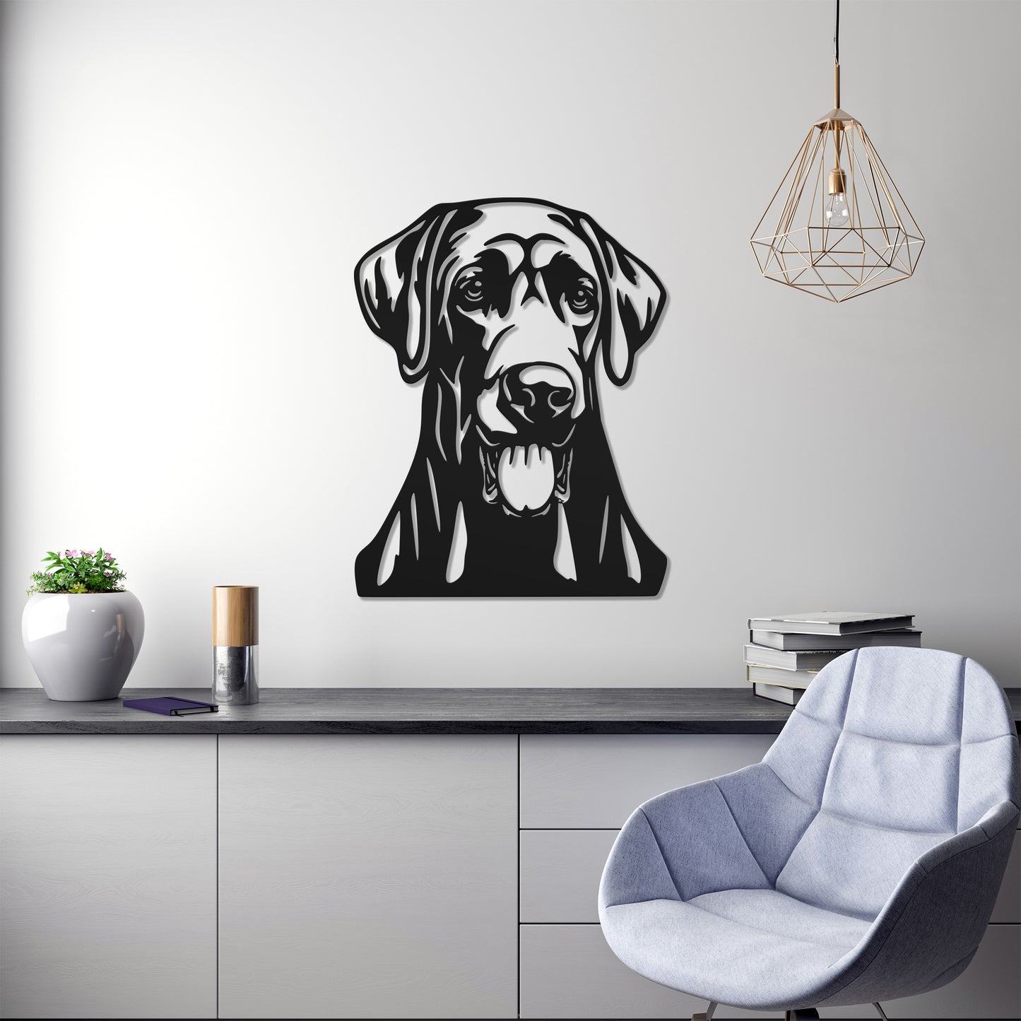 Great Dane metal silhouette