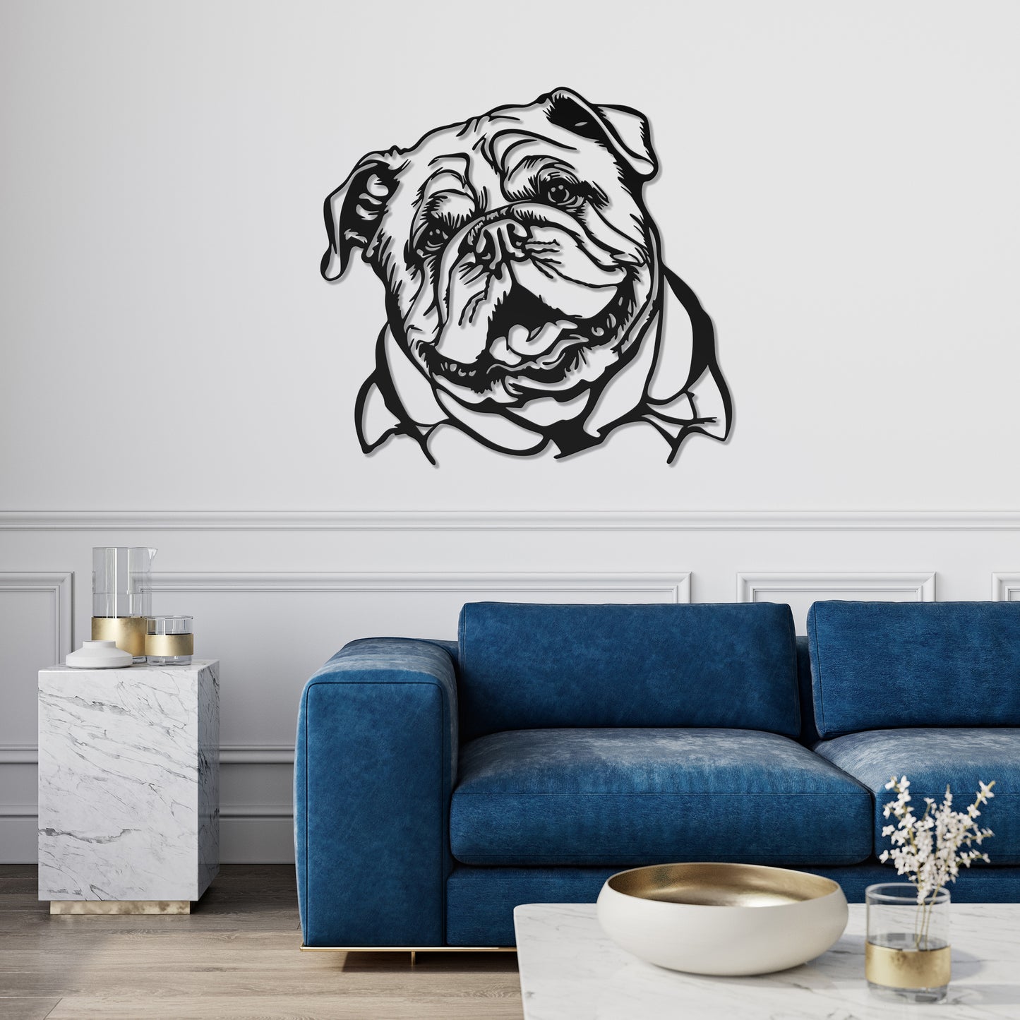 Bulldog metal silhouette