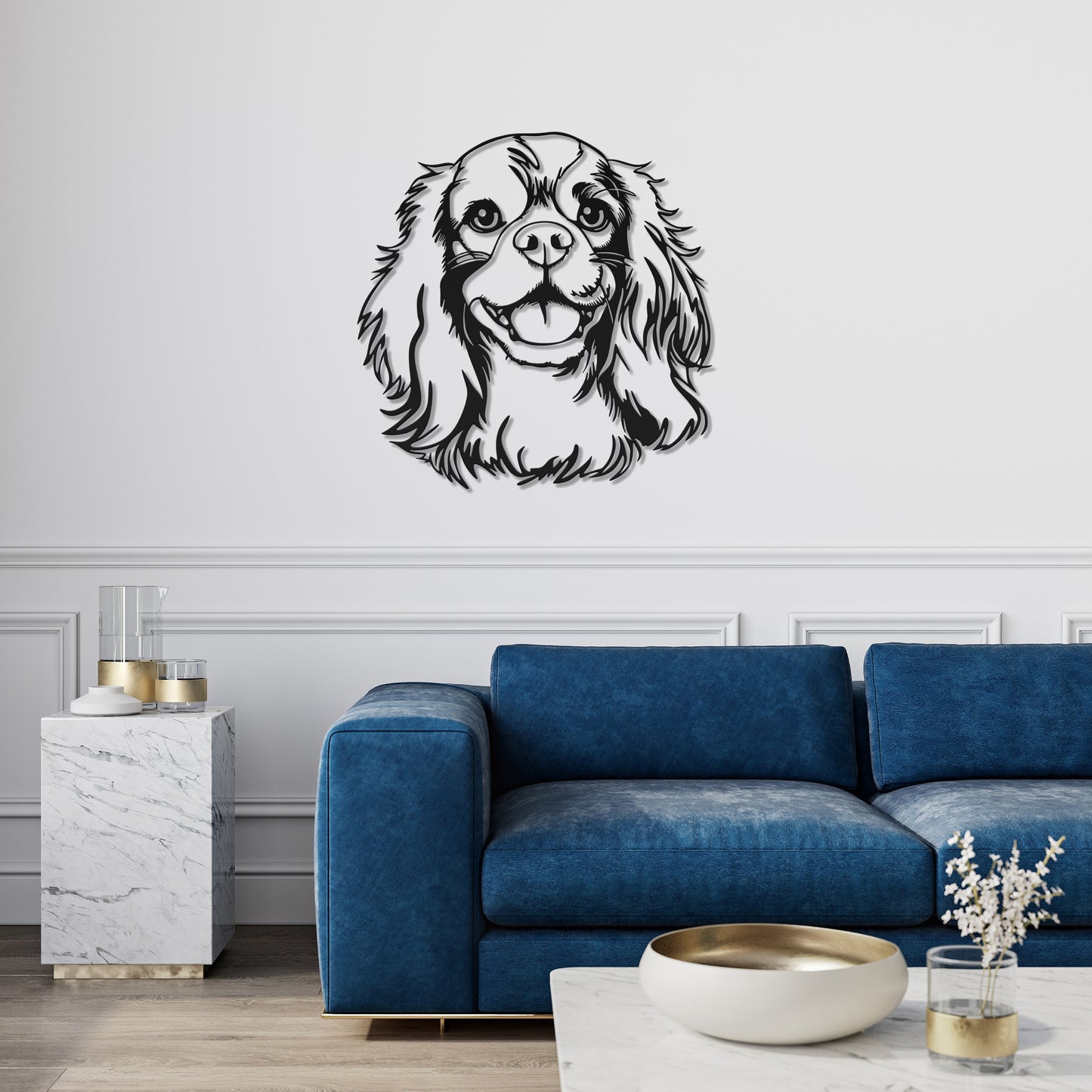 Cavalier King Charles Spaniel metal silhouette