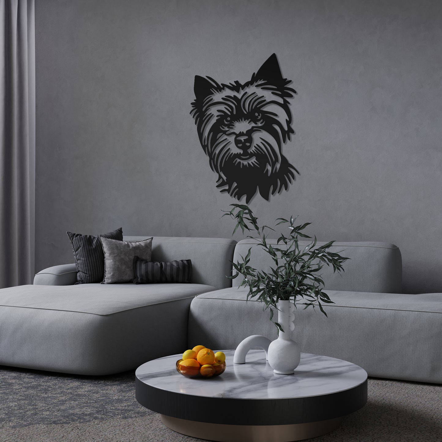 Yorkshire Terrier metal silhouette