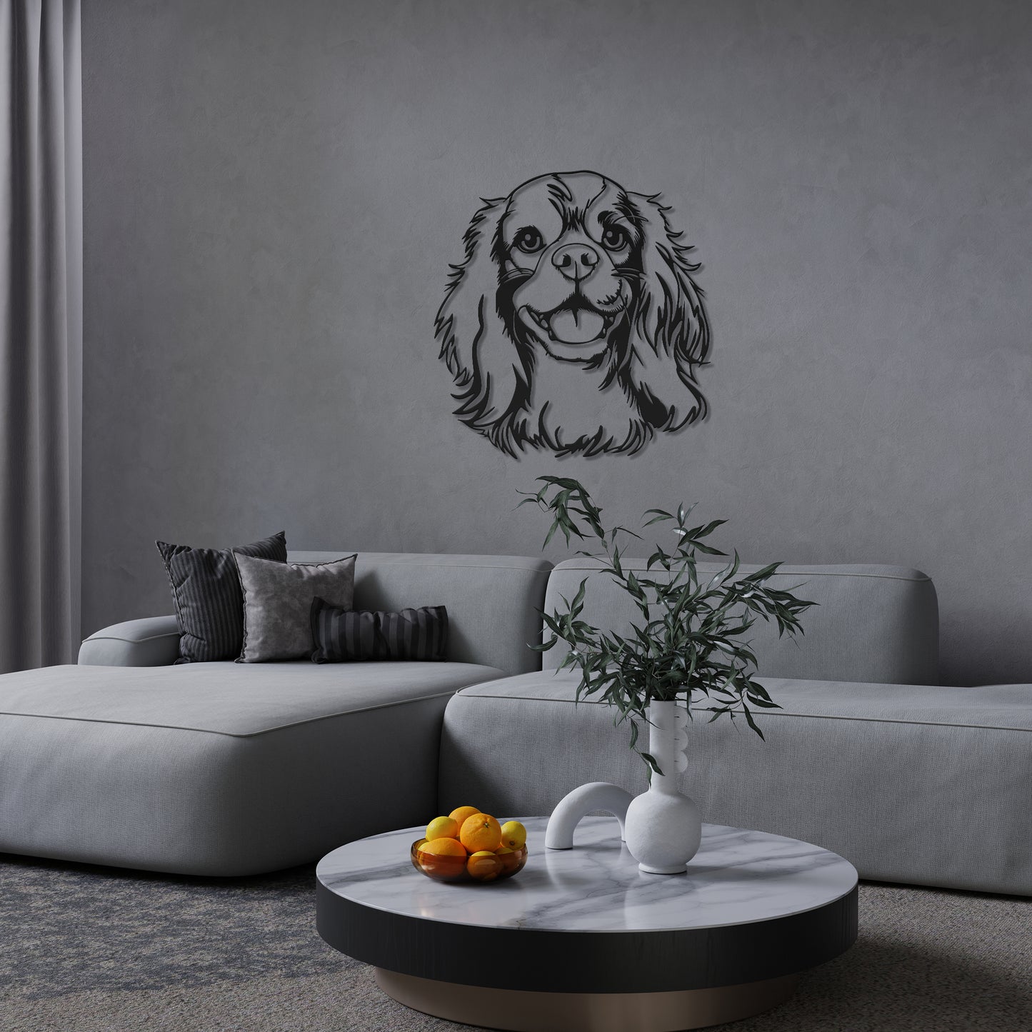 Cavalier King Charles Spaniel metal silhouette