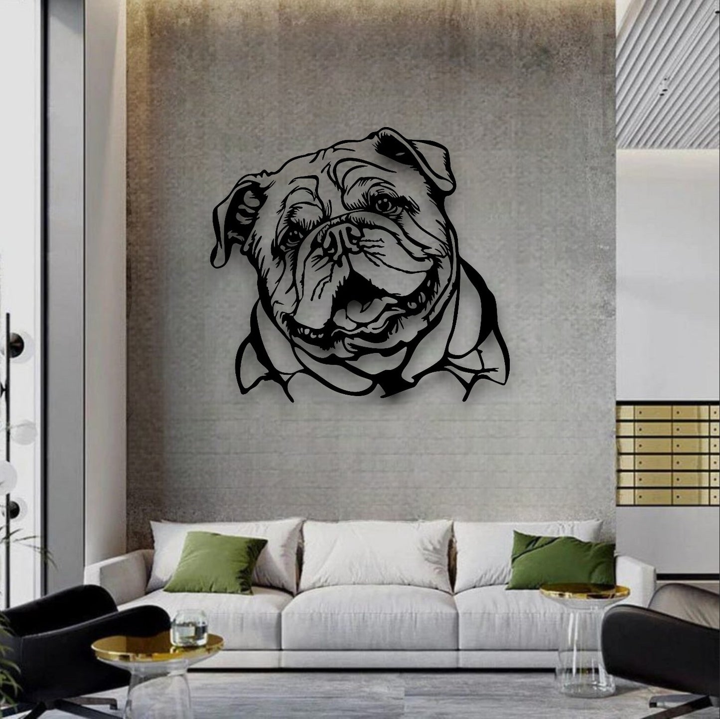 Bulldog metal silhouette