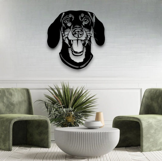 Dachshund metal silhouette