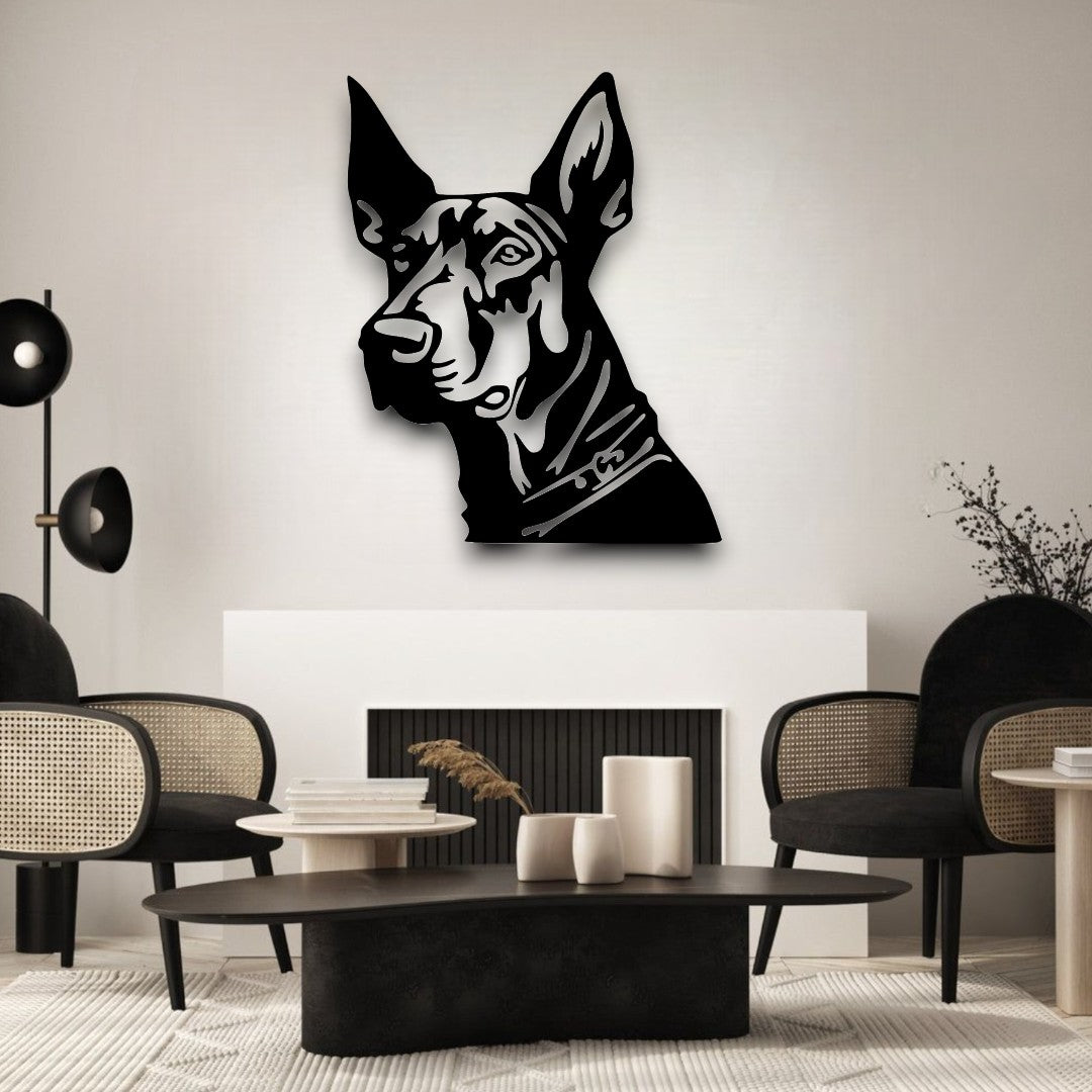 Doberman metal silhouette