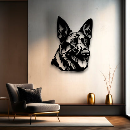 German Shepherd metal silhouette