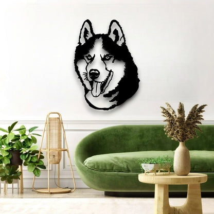 Siberian Husky metal silhouette