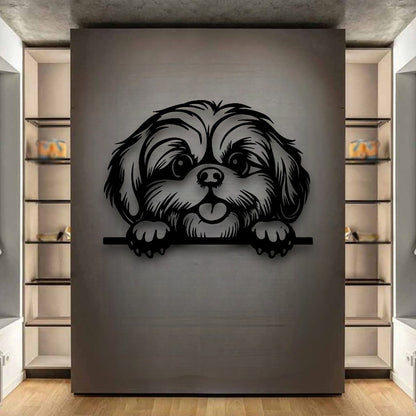 Shih tzu metal silhouette