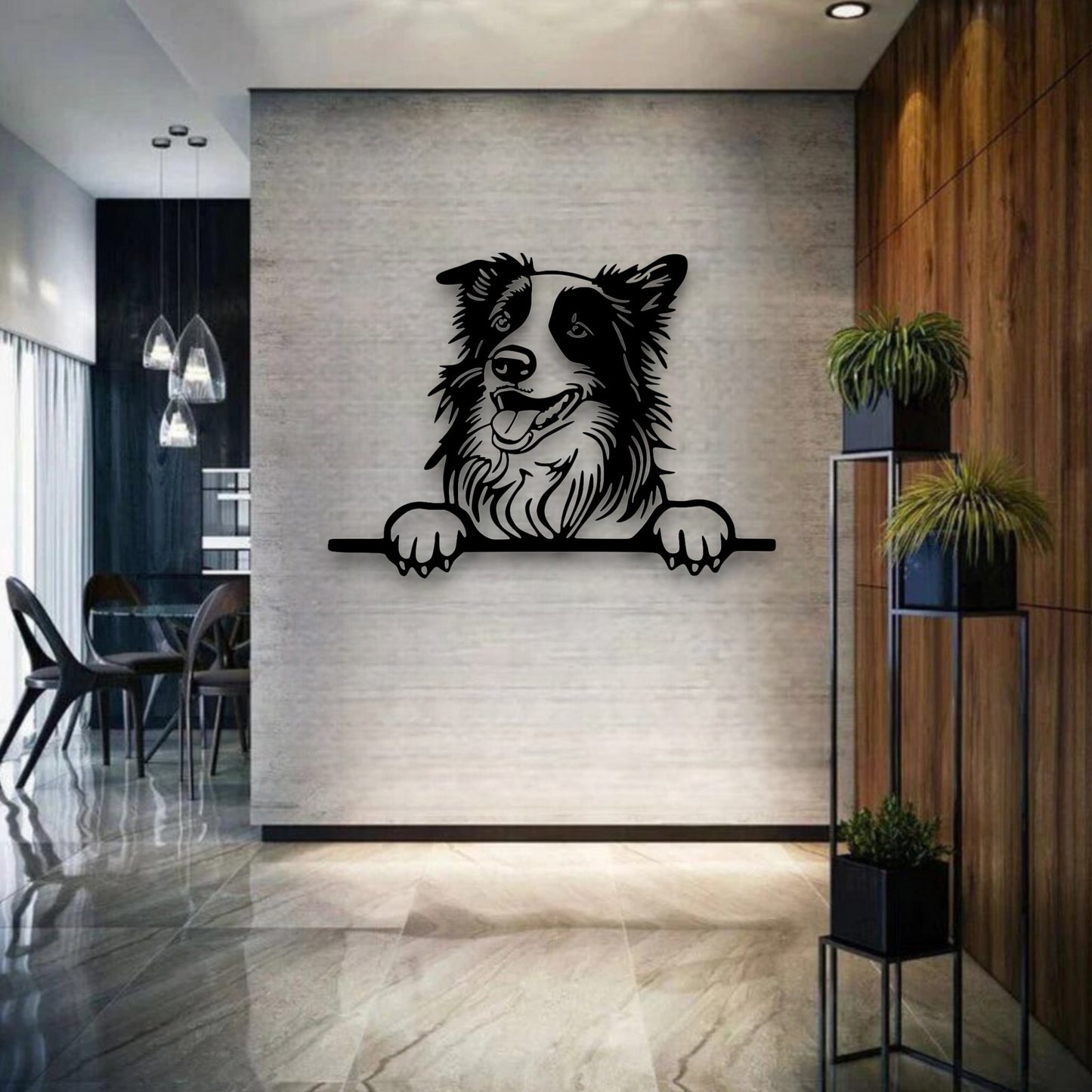 Australian Shepherd metal silhouette