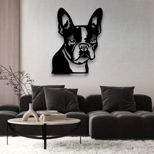 Boston Terrier metal silhouette