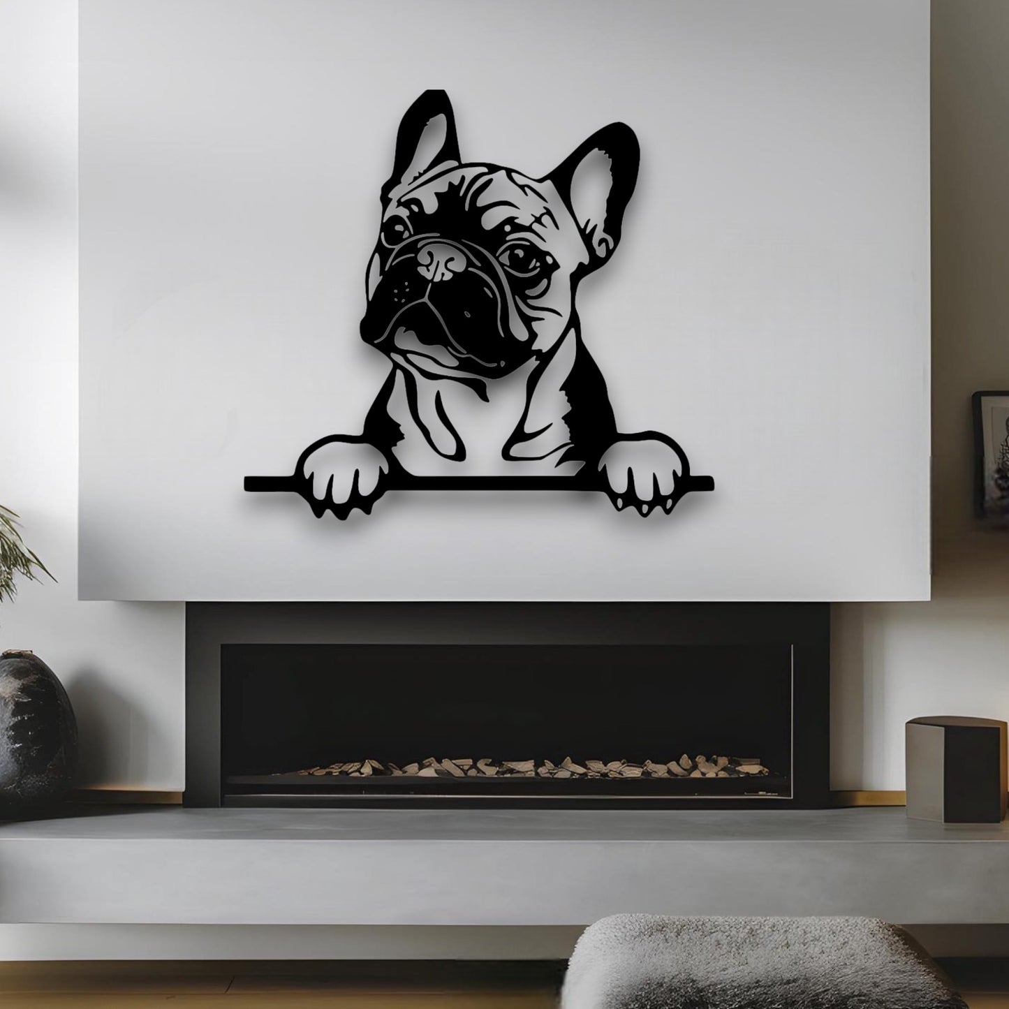 French Bulldog metal silhouette