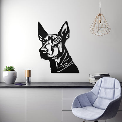 Doberman metal silhouette