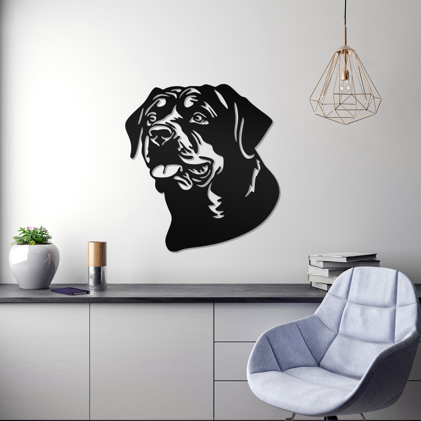 Rottweiler metal silhouette