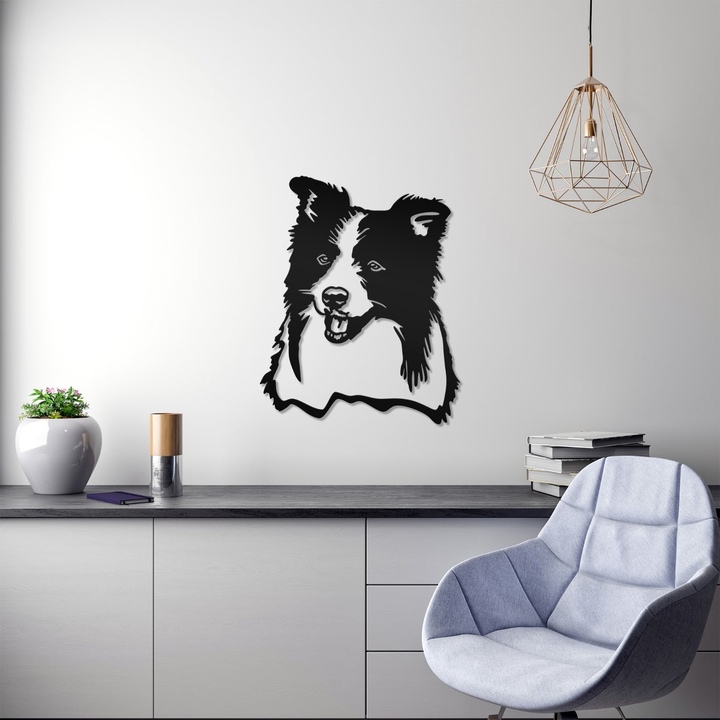 Border Collie metal silhouette