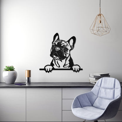 French Bulldog metal silhouette