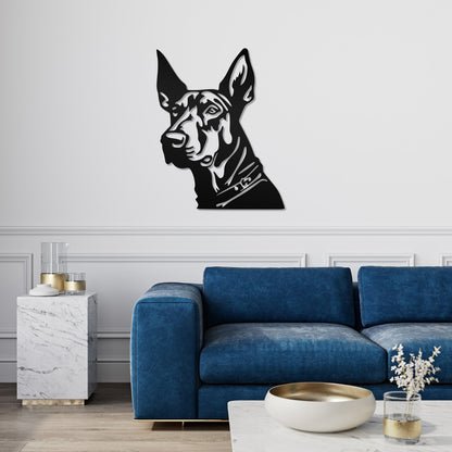 Doberman metal silhouette