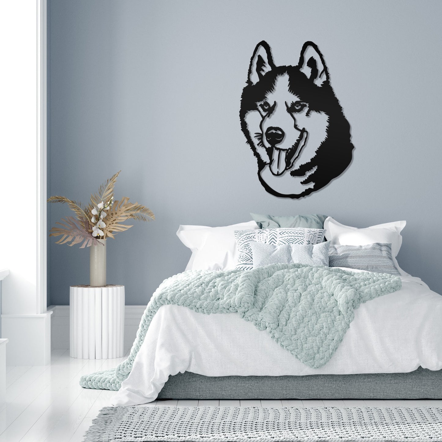 Siberian Husky metal silhouette