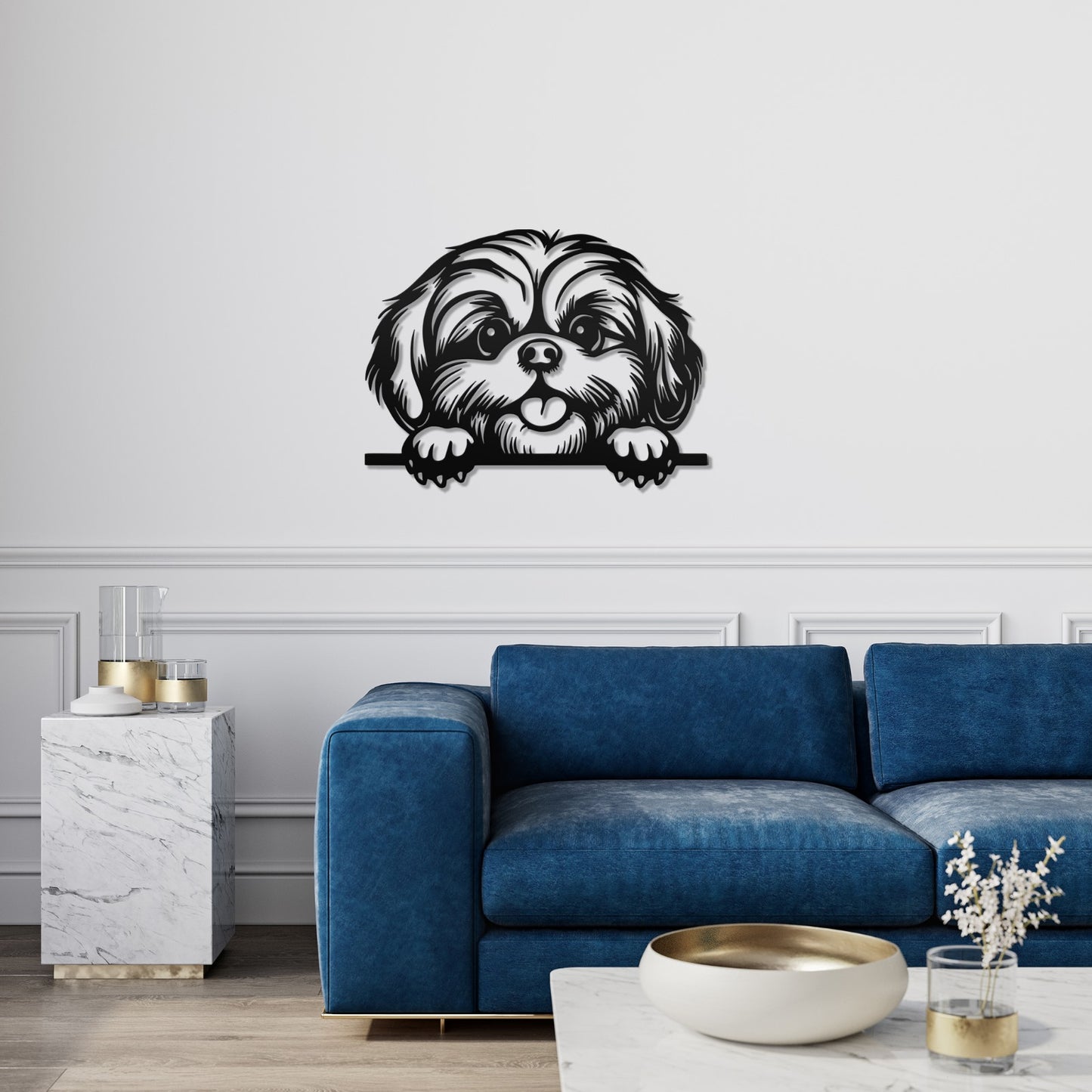 Shih tzu metal silhouette