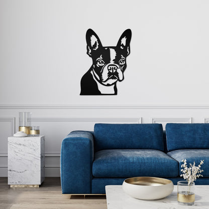 Boston Terrier metal silhouette