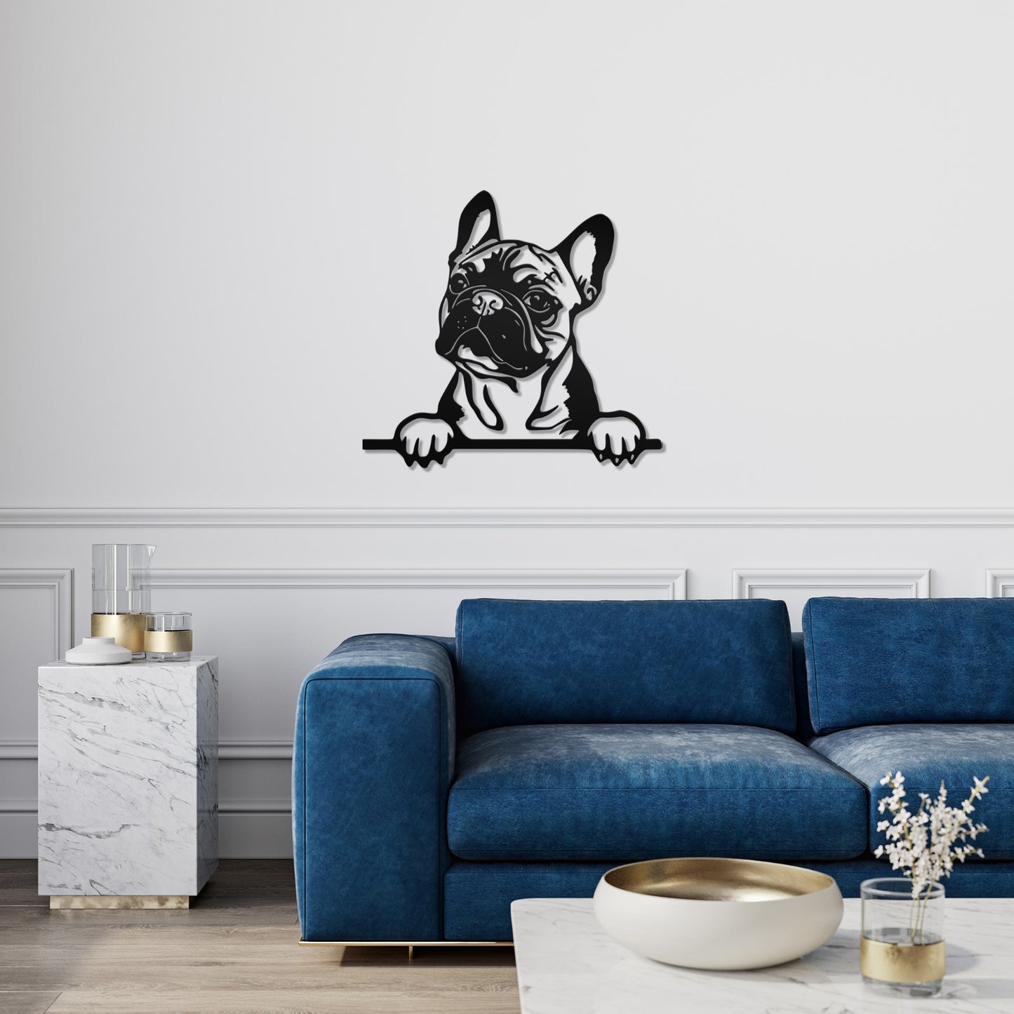 French Bulldog metal silhouette