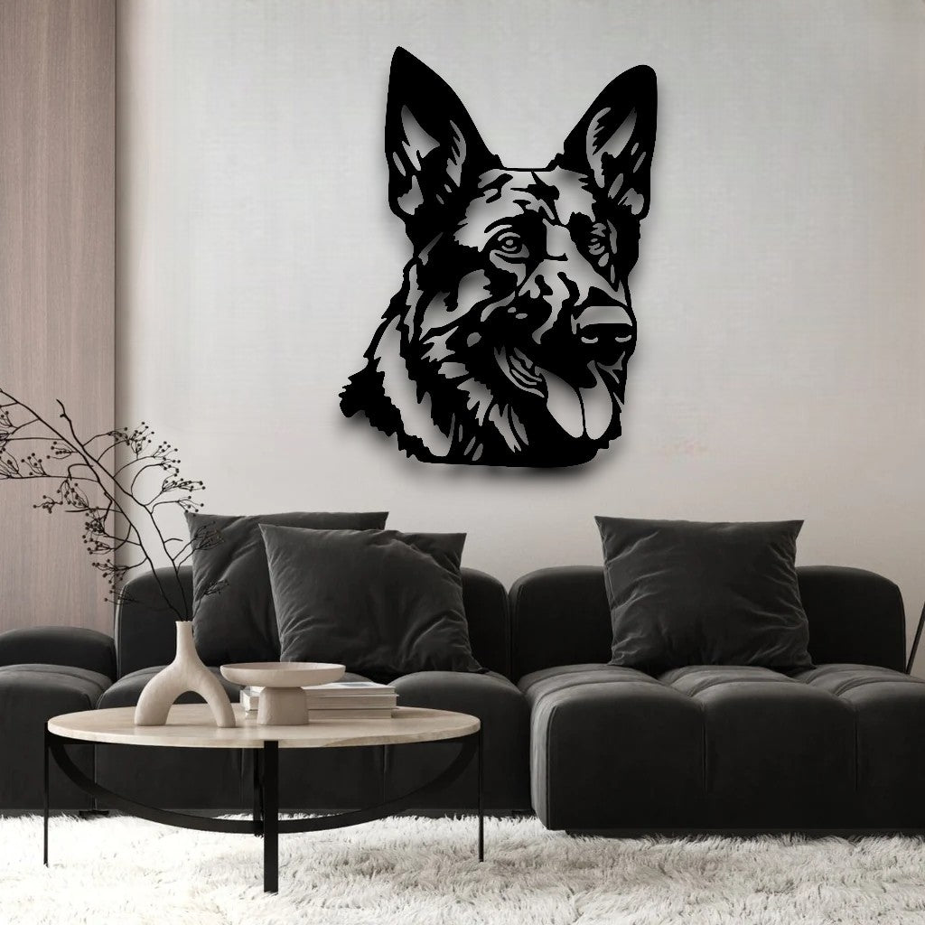 German Shepherd metal silhouette