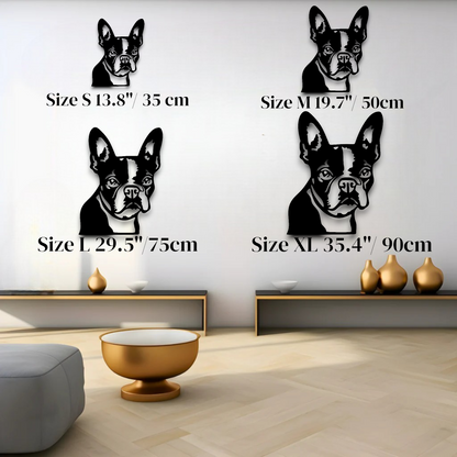 Boston Terrier metal silhouette