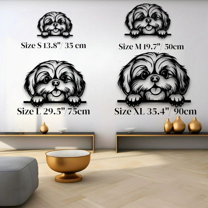 Shih tzu metal silhouette